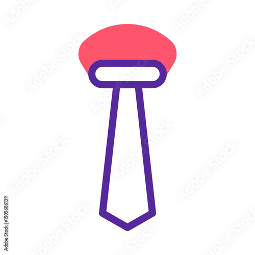 Stylized tie icon illustration with rounded design and vibrant color palette