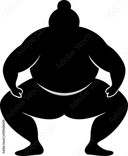 Vector Silhouette Plus Size Person Mid Squat Fit