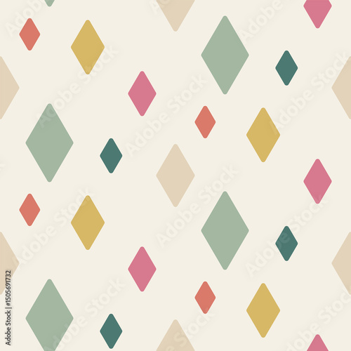 Geometric diamond pattern with retro color palette