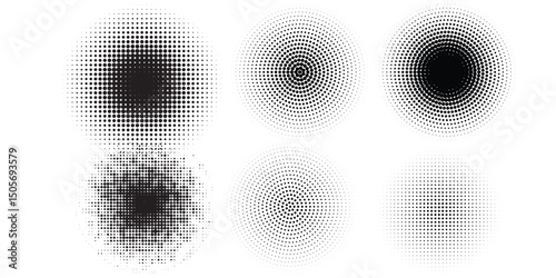 Halftone gradient. Dotted gradient, smooth dots spraying and halftones dot background seamless modern arts	 modern dot