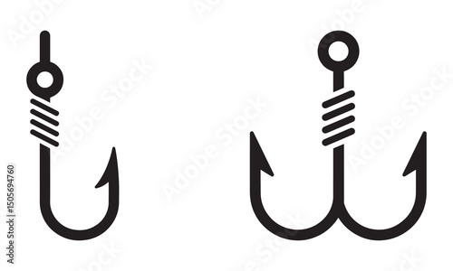 fishing hook icon on white background .