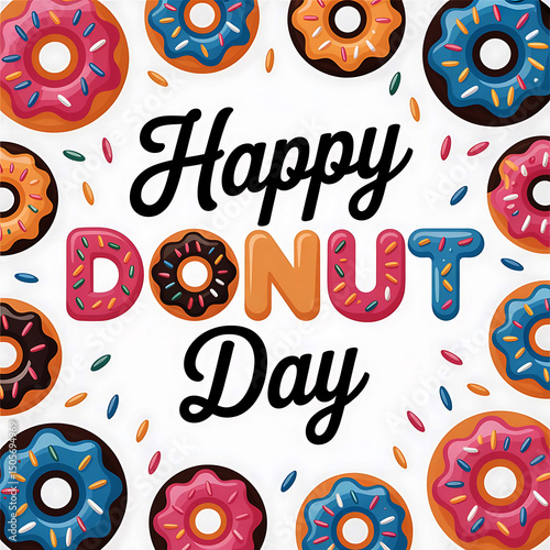 Colorful donut and sweet pattern design for fun celebration and decoration.