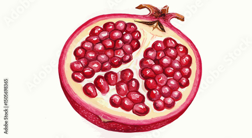 Two Bright Red Cherries With Intertwining Green Stems Create A Minimal And Crisp Watercolor Image