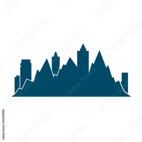 los angeles skyline with flag illustration