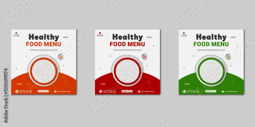 Fast food restaurant business marketing social media post or web banner template 
design with abstract background, logo, and icon. Fresh pizza, burger & pasta online sale promotion flyer or poster.
