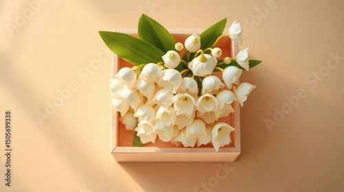 Delicate White Lily of the Valley Bouquet, Minimalist Design