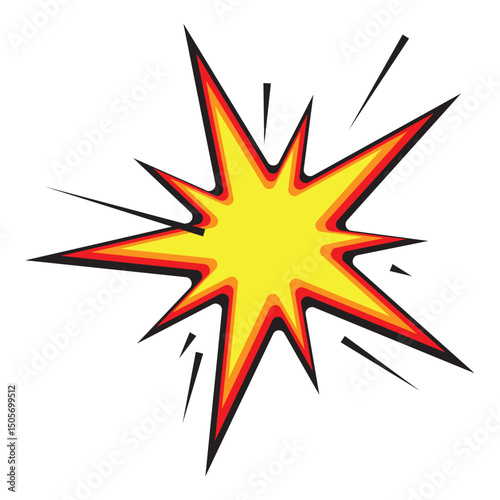 Comic Star Burst Boom. Variety colorful Design Icon.