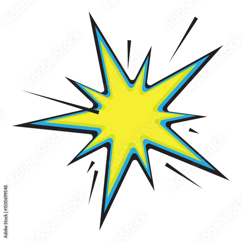 Comic Star Burst Boom. Variety colorful Design Icon.