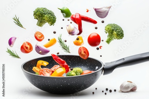 Vegetables Tossed in Pan with Herbs and Garlic