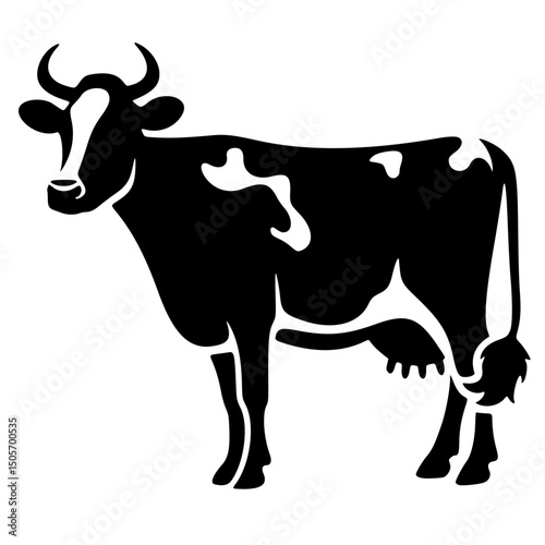 vector icon, dairy cow silhouette