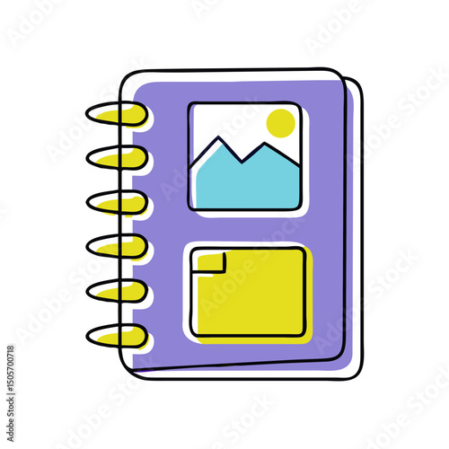 Purple scrapbook, memory book design, for crafts projects