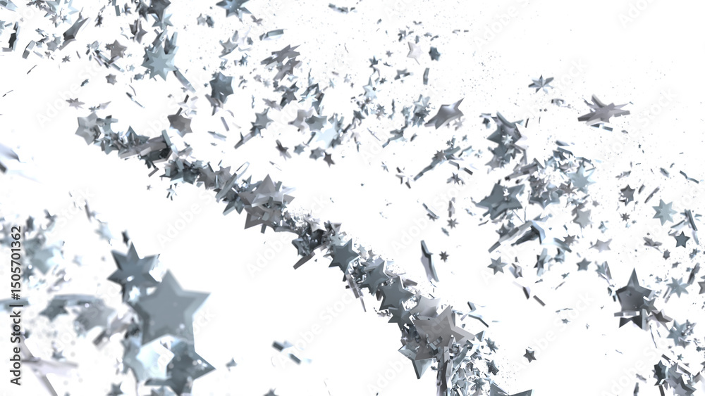 Obraz premium Stardust Christmas Shower: Mesmerizing 3D Illustration Depicting Descending Holiday Star Particles