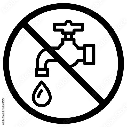 vector icon forbidden to turn on the tap