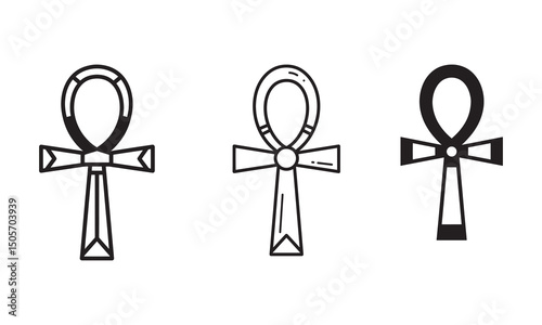 egyptian ankh vector on white background .