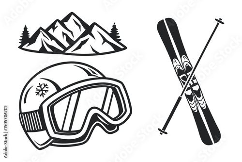 Vector illustration drawing of a camping icon set pattern with car and music symbols
