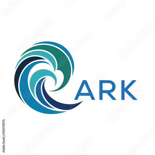 ARK Creative Wave Icon for Branding. ARK Letter logo.
