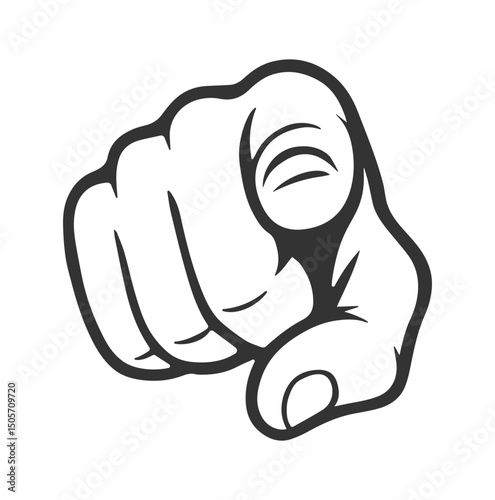 Finger pointing at you icon symbol. We want you hand logo sign template. Vector illustration image. Isolated on white background.
