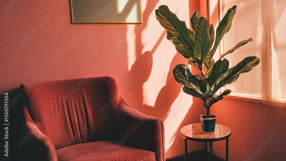 Cozy corner with vibrant color palette