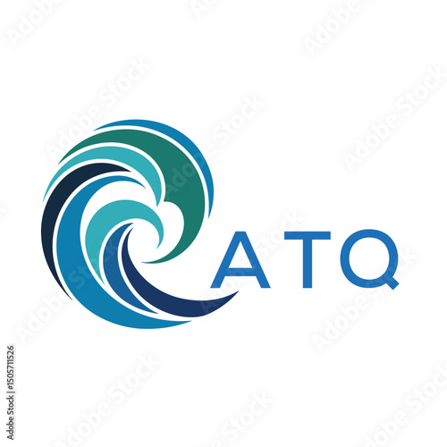 ATQ Creative Wave Icon for Branding. ATQ Letter logo.
