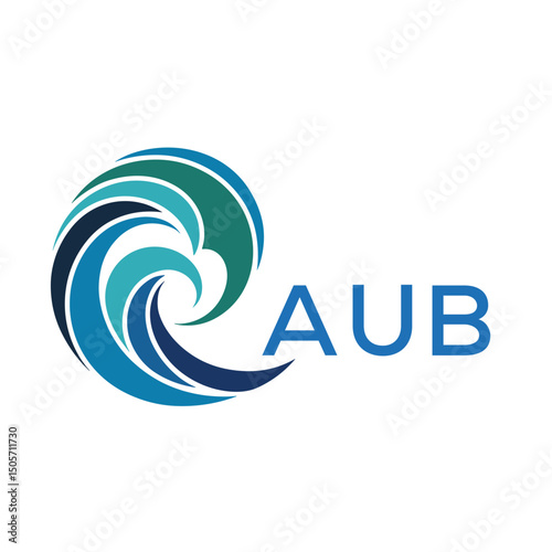 AUB Creative Wave Icon for Branding. AUB Letter logo.
