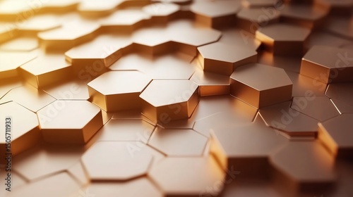 Geometric Hexagonal Pattern with Gradient Lighting, Clean Modern Design