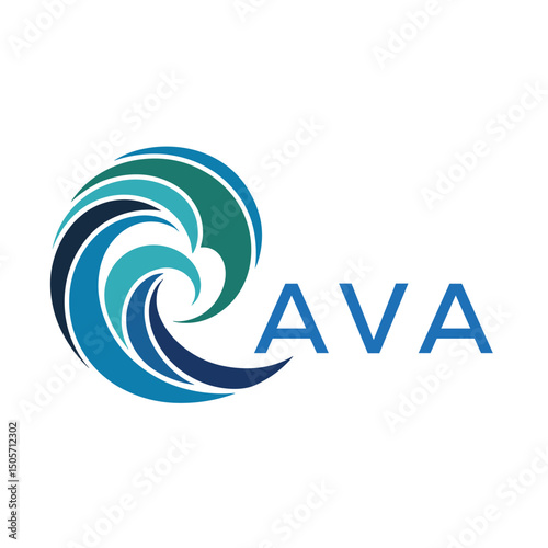 AVA Creative Wave Icon for Branding. AVA Letter logo.
