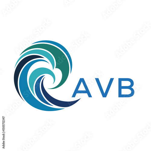 AVB Creative Wave Icon for Branding. AVB Letter logo.
