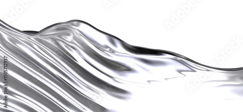 Silver Liquid Wave Abstract