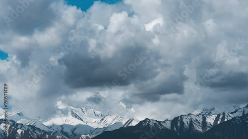 Wallpaper Mural Timelapse video of a storm over Himalayan peaks in the Ladakh region of northern India, landscape view of traveler lover Torontodigital.ca