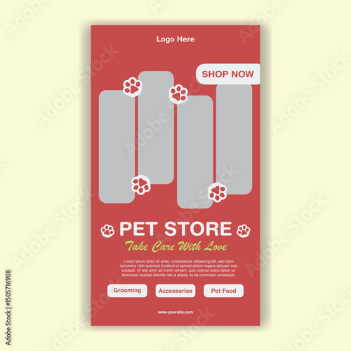 Social Media Template Pet Shop, Pet Grooming And Pet Store