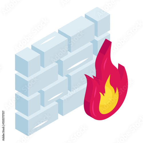 An editable design icon of firewall