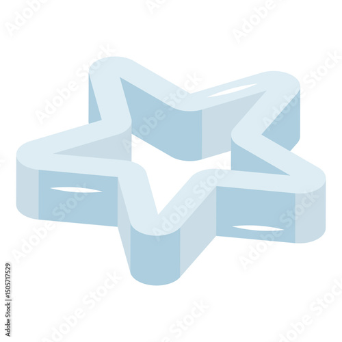 A colored design icon of star mold