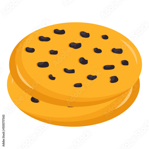 An editable design icon of biscuit