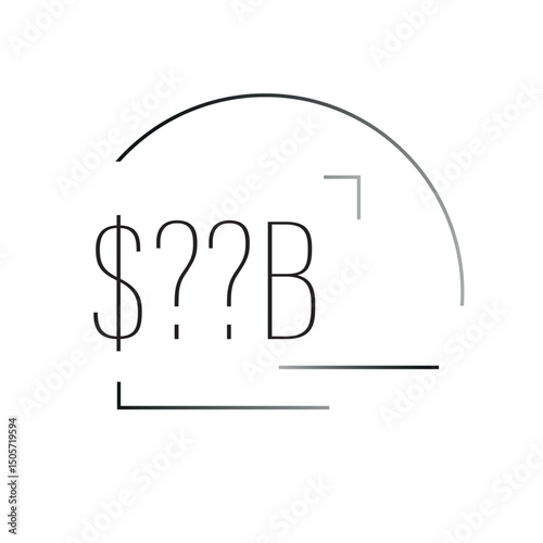 Clean vector symbol $??B – realistic or abstract billion or million dollar value. Perfect for infographics, business and financial presentations.