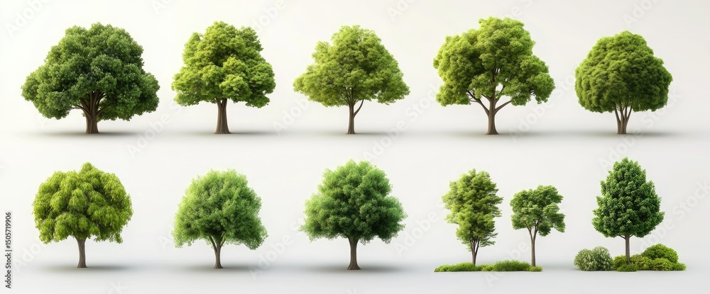 Fototapeta premium Diverse Collection of Green Trees