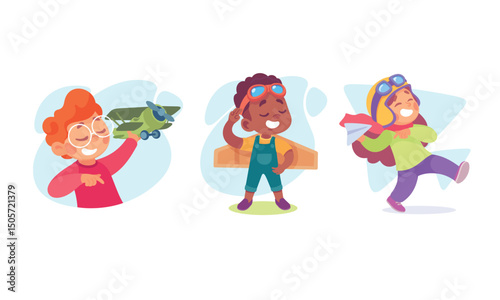 Creative Kids are Engaged in Imagining Flight Experiences and Adventure Journeys