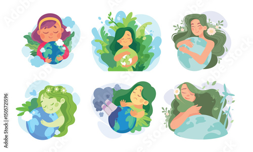 Explore beautiful natureinspired illustrations featuring women that promote eco awareness