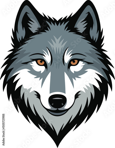Wild animal wolf head vector illustration for tattoo or mascot design