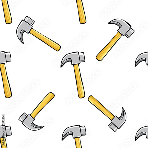 hammer Vector Illustration with Seamless Pattern Design