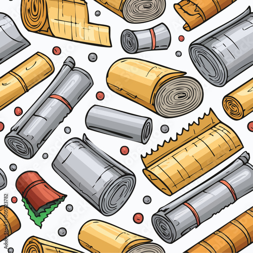 cling film Vector Illustration with Seamless Pattern Design
