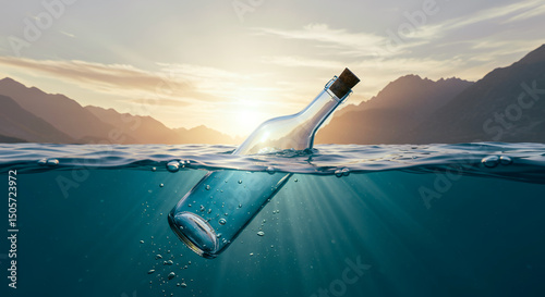 Message in a Bottle Ocean Sunset, Mystery, Hope, and Adventure
