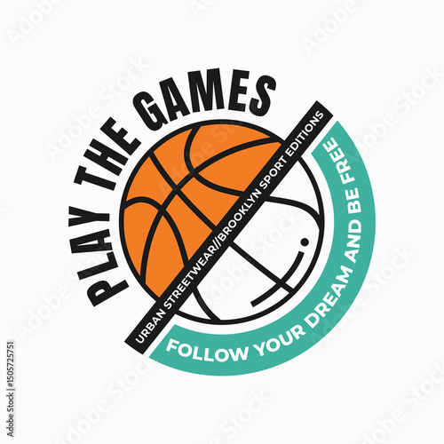 basketball typography graphic design, for t-shirt prints