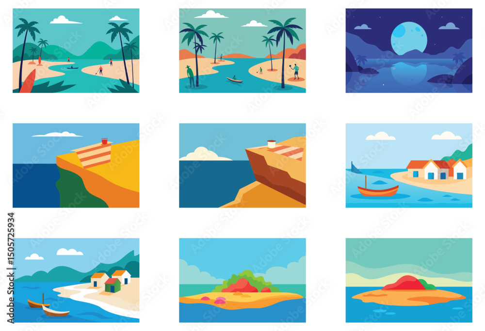 Naklejka premium set of summer icons