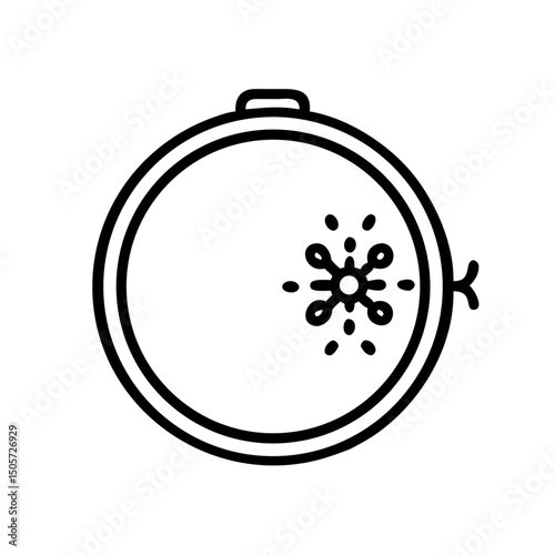 Embroidery hoop icon, simple design, for crafting projects