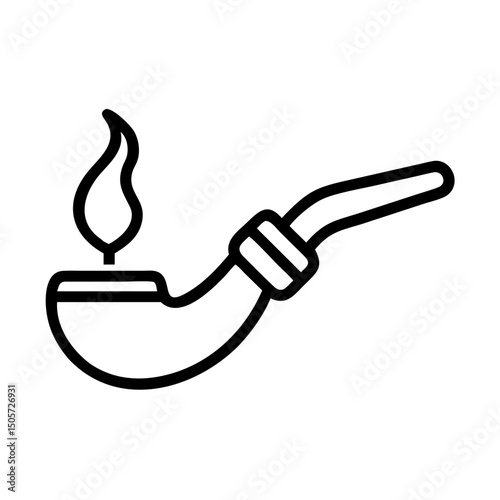 Smoking pipe icon, line art style, for websites and apps
