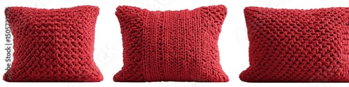 Deep red knitted throw pillows