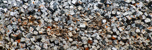 Wallpaper Mural Metal cubes piled for recycling, industrial waste management and resource recovery Torontodigital.ca