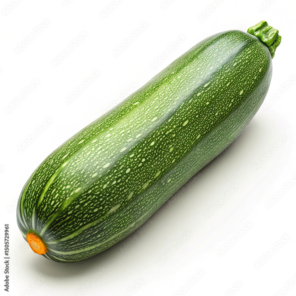 Single fresh green zucchini vegetable isolated Single fresh green zucchini vegetable isolated