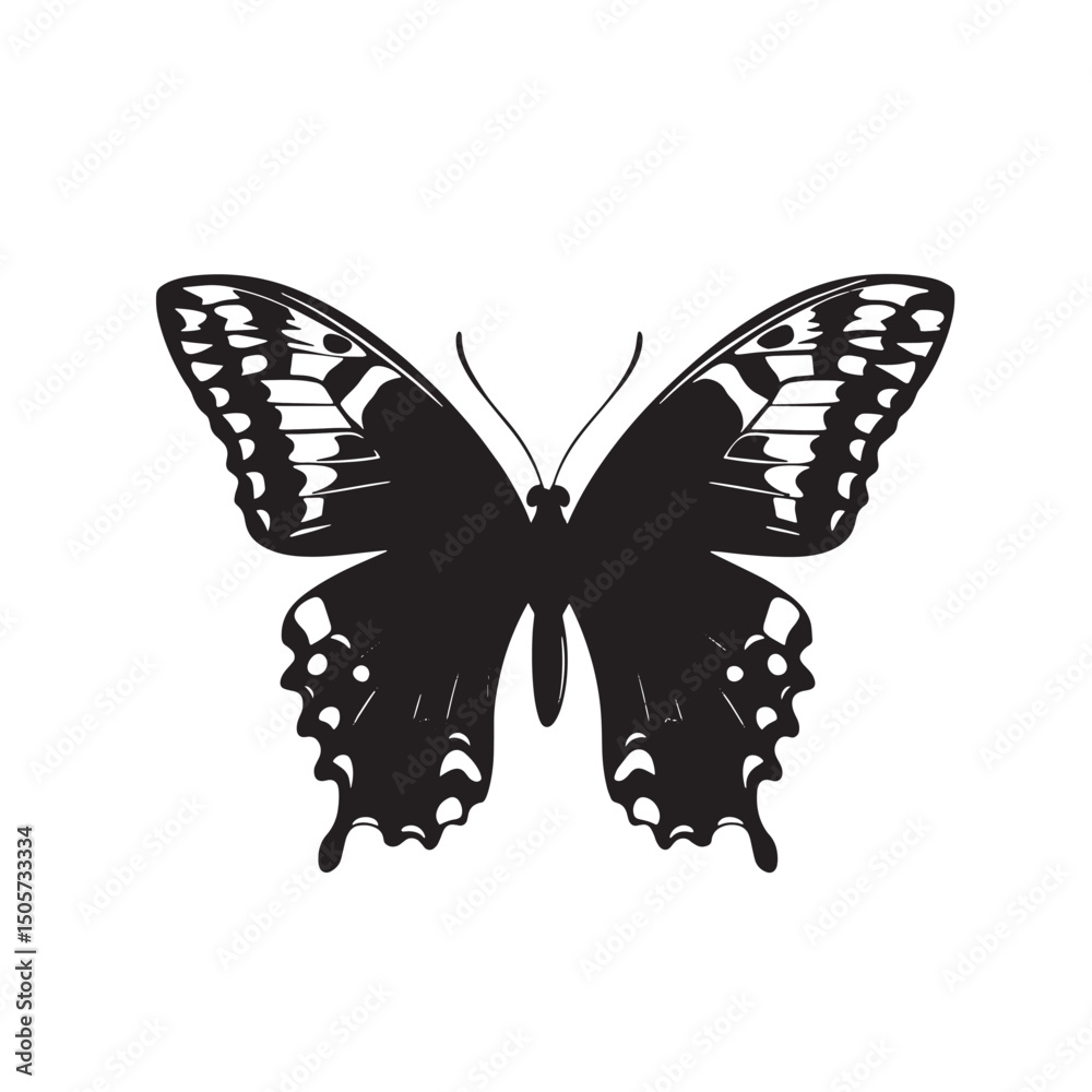 Fototapeta premium Isolated Butterfly Silhouette Icon Silhouette