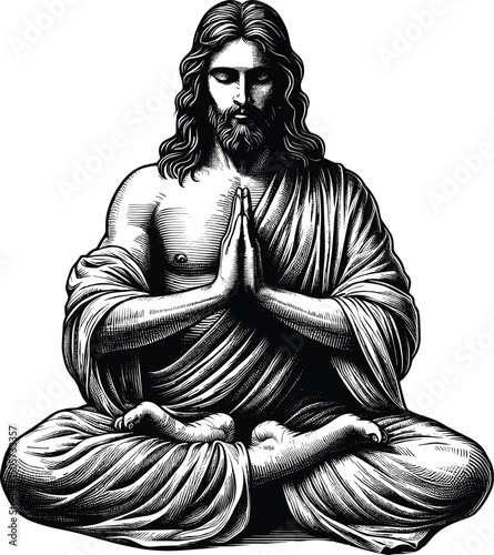 Jesus Christ vector black silhouette cricut design for T-Shirt